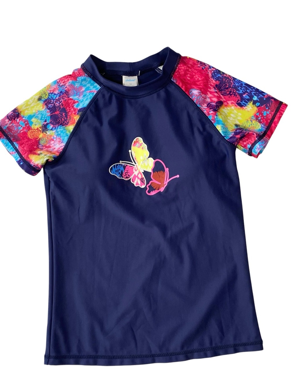 NWT PHIBEE Girl's Butterfly Rashguard Top